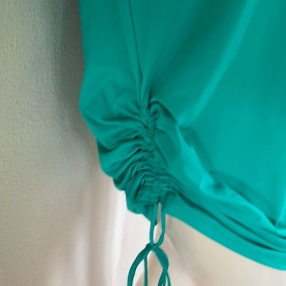 Land’s End Plus Regular Sizes Coverup Ruched Rashguard tunic Green Various - Picture 6 of 16